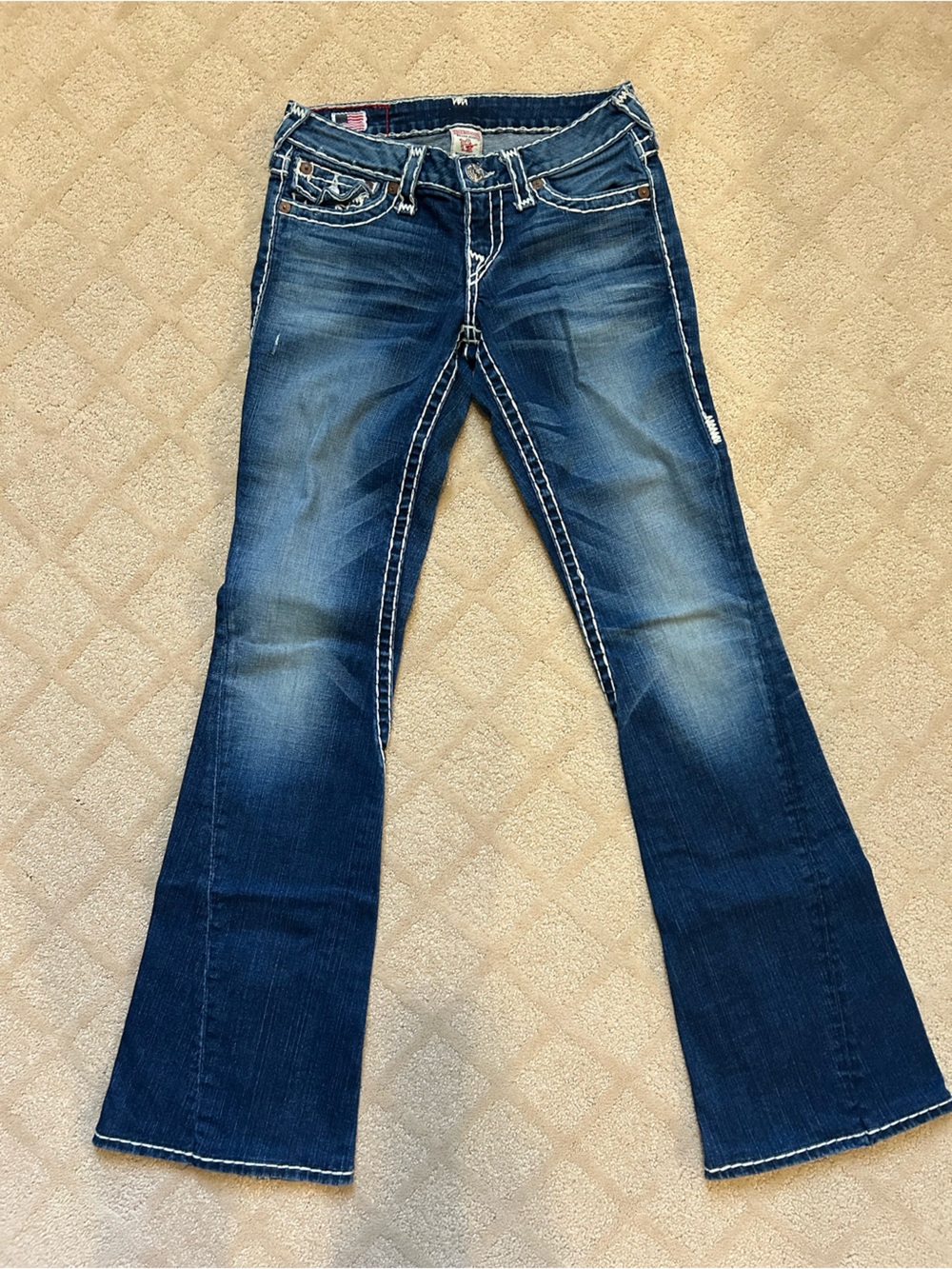 True Religion Women's Dark Blue Flare Jeans